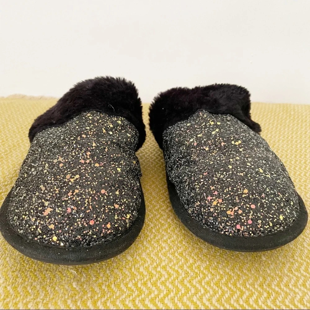 1901 Black Glitter Scuff Slippers size 9 - Picture 2 of 4